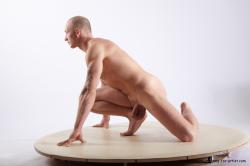 Nude Man White Kneeling poses - ALL Athletic Short Brown Kneeling poses - on one knee Realistic