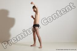 Underwear Martial art Man White Standing poses - ALL Slim Short Brown Standing poses - simple Dynamic poses Academic