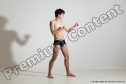 Underwear Martial art Man White Standing poses - ALL Slim Short Brown Standing poses - simple Dynamic poses Academic