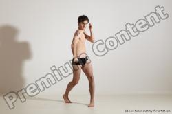 Underwear Martial art Man White Standing poses - ALL Slim Short Brown Standing poses - simple Dynamic poses Academic