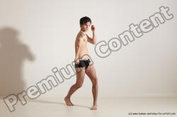 Underwear Martial art Man White Standing poses - ALL Slim Short Brown Standing poses - simple Dynamic poses Academic