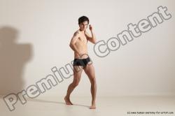 Underwear Martial art Man White Standing poses - ALL Slim Short Brown Standing poses - simple Dynamic poses Academic