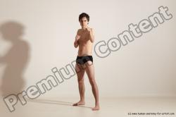 Underwear Martial art Man White Standing poses - ALL Slim Short Brown Standing poses - simple Dynamic poses Academic