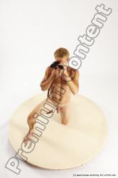 Nude Fighting with rifle Man White Kneeling poses - ALL Athletic Short Brown Kneeling poses - on one knee Multi angles poses Realistic