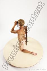 Nude Fighting with rifle Man White Kneeling poses - ALL Athletic Short Brown Kneeling poses - on one knee Multi angles poses Realistic