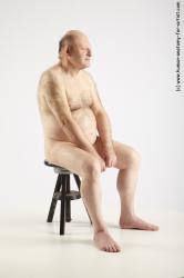 and more Nude Man White Sitting poses - simple Chubby Bald Grey Sitting poses - ALL Realistic