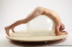 Nude Man White Laying poses - ALL Slim Bald Laying poses - on stomach Realistic