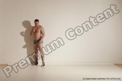 Underwear Martial art Man White Standing poses - ALL Slim Short Brown Standing poses - simple Dynamic poses Academic