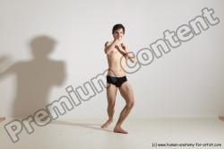 Underwear Martial art Man White Standing poses - ALL Slim Short Brown Standing poses - simple Dynamic poses Academic