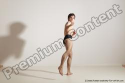 Underwear Martial art Man White Standing poses - ALL Slim Short Brown Standing poses - simple Dynamic poses Academic