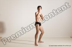 Underwear Martial art Man White Standing poses - ALL Slim Short Brown Standing poses - simple Dynamic poses Academic