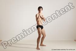 Underwear Martial art Man White Standing poses - ALL Slim Short Brown Standing poses - simple Dynamic poses Academic