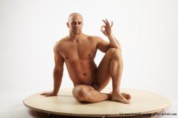 Nude Man White Standing poses - ALL Slim Bald Standing poses - simple Realistic