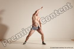 Underwear Martial art Man White Moving poses Slim Short Brown Dynamic poses Academic