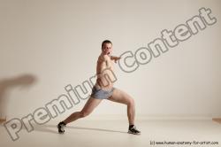 Underwear Martial art Man White Moving poses Slim Short Brown Dynamic poses Academic