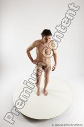 Nude Man White Standing poses - ALL Slim Short Brown Standing poses - simple Multi angles poses Realistic