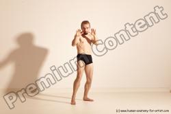 Underwear Martial art Man White Moving poses Athletic Short Brown Dynamic poses Academic