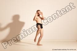 Underwear Martial art Man White Moving poses Athletic Short Brown Dynamic poses Academic