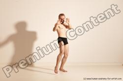 Underwear Martial art Man White Moving poses Athletic Short Brown Dynamic poses Academic