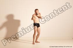 Underwear Martial art Man White Moving poses Athletic Short Brown Dynamic poses Academic