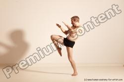 Underwear Martial art Man White Moving poses Athletic Short Brown Dynamic poses Academic