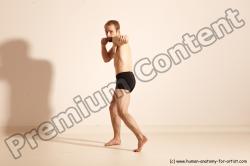 Underwear Martial art Man White Moving poses Slim Short Blond Dynamic poses Academic