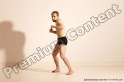 Underwear Martial art Man White Moving poses Slim Short Blond Dynamic poses Academic