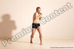 Underwear Martial art Man White Moving poses Slim Short Blond Dynamic poses Academic