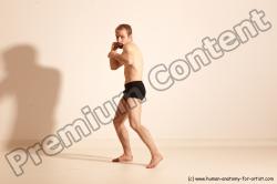 Underwear Martial art Man White Moving poses Slim Short Blond Dynamic poses Academic