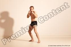 Underwear Martial art Man White Moving poses Slim Short Blond Dynamic poses Academic