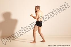 Underwear Martial art Man White Moving poses Slim Short Blond Dynamic poses Academic