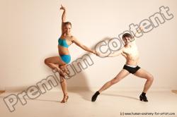 Underwear Woman - Man White Slim Short Brown Dancing Dynamic poses Academic