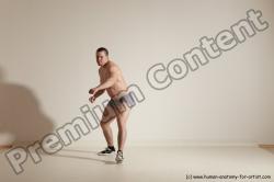 Underwear Martial art Man White Moving poses Athletic Short Brown Dynamic poses Academic