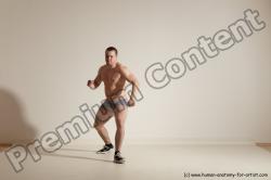 Underwear Martial art Man White Moving poses Athletic Short Brown Dynamic poses Academic