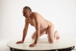 Nude Man White Kneeling poses - ALL Slim Bald Grey Kneeling poses - on both knees Realistic