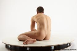 Nude Man White Sitting poses - simple Slim Short Black Sitting poses - ALL Realistic