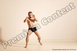 Underwear Martial art Man White Moving poses Athletic Short Brown Dynamic poses Academic