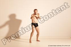 Underwear Martial art Man White Moving poses Athletic Short Brown Dynamic poses Academic