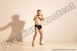 Underwear Martial art Man White Moving poses Athletic Short Brown Dynamic poses Academic