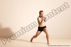 Underwear Martial art Man White Moving poses Slim Short Blond Dynamic poses Academic