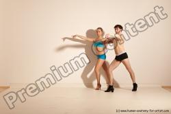 Underwear Woman - Man White Slim Short Brown Dancing Dynamic poses Academic