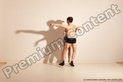 Underwear Woman - Man White Slim Short Brown Dancing Dynamic poses Academic