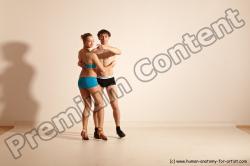 Underwear Woman - Man White Slim Short Brown Dancing Dynamic poses Academic