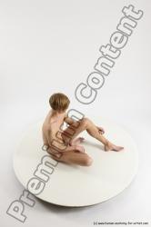 Nude Man White Sitting poses - simple Underweight Medium Brown Sitting poses - ALL Multi angles poses Realistic