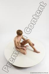 Nude Man White Sitting poses - simple Underweight Medium Brown Sitting poses - ALL Multi angles poses Realistic