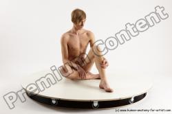 Nude Man White Sitting poses - simple Underweight Medium Brown Sitting poses - ALL Multi angles poses Realistic