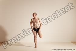 Underwear Gymnastic poses Man White Slim Bald Dancing Dynamic poses Academic