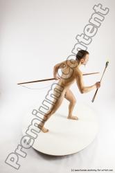 Nude Fighting Man White Slim Short Brown Multi angles poses Realistic