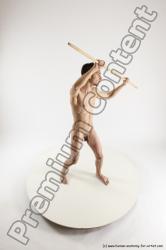 Nude Fighting with spear Man White Standing poses - ALL Athletic Short Brown Standing poses - simple Multi angles poses Realistic