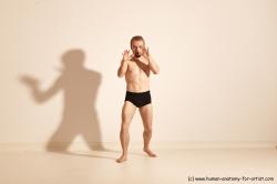 Underwear Martial art Man White Moving poses Athletic Short Blond Dynamic poses Academic